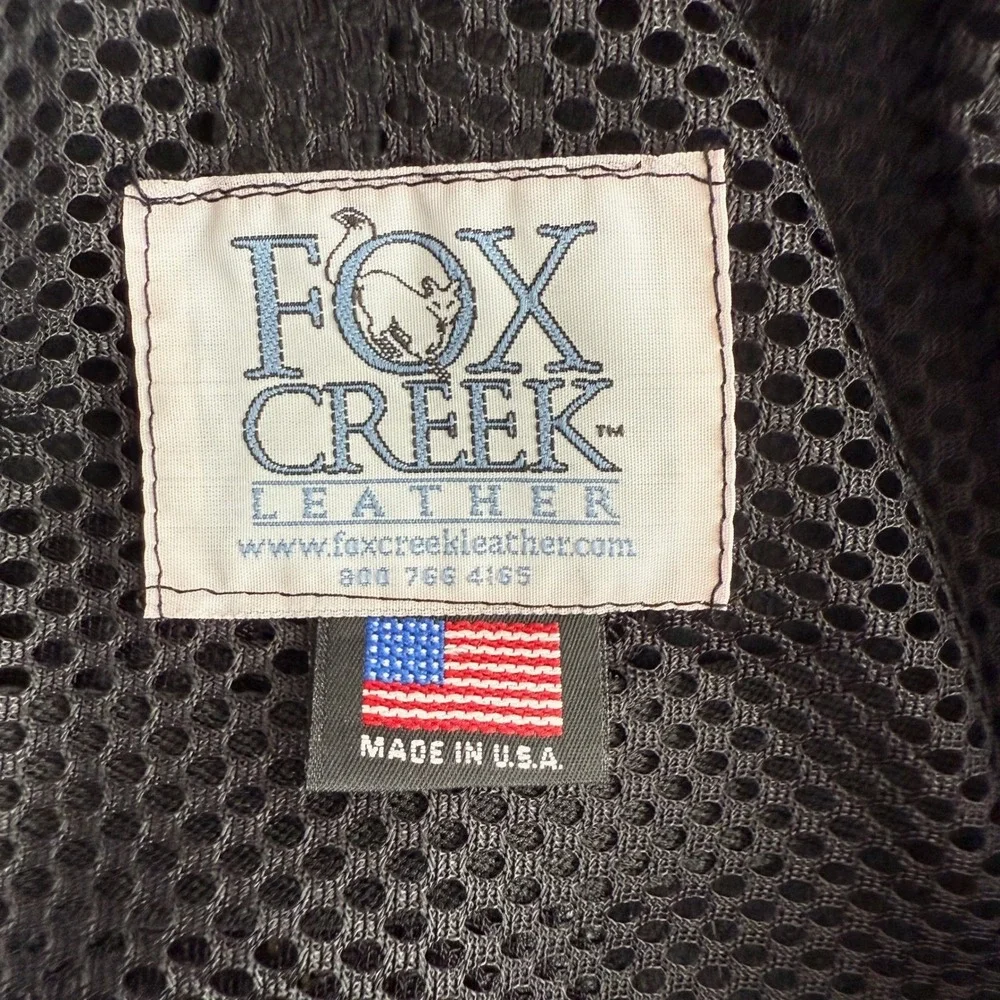 Fox Creek EUC Made‎ in USA Classic Black Motorcycle Jacket II Biker Moto men 44